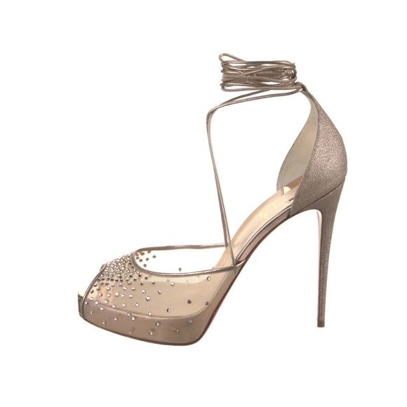 Christian Louboutin Maia La Bella Alta Strass lace up pumps size 40.5 new - Picture 4 of 13